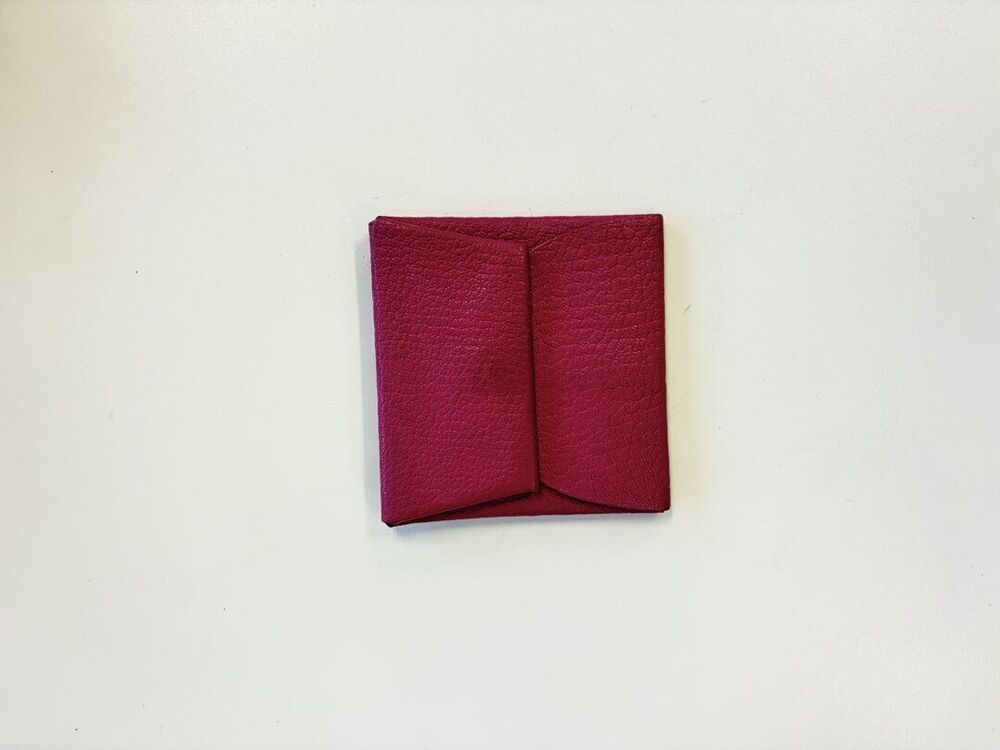 Hermès Bastia Fuchsia Chevre Leather Coin Purse